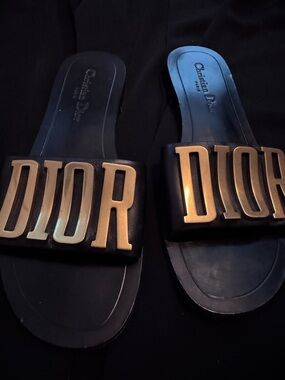 Dior Sandals with Gold Logo